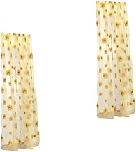 NOLITOY 2 Peças Cortinas Transparentes De Girassol Cortinas De Voile De Girassol Cortinas De Tela De Janela Tule Tule Girassol Cortinas De Janela De Cozinha Saia De Girassol Cortinas