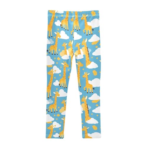 KLL Cute Giraffes Clouds Toddler Girl Basic Leggings Stretch Full Length Pants Exercise2