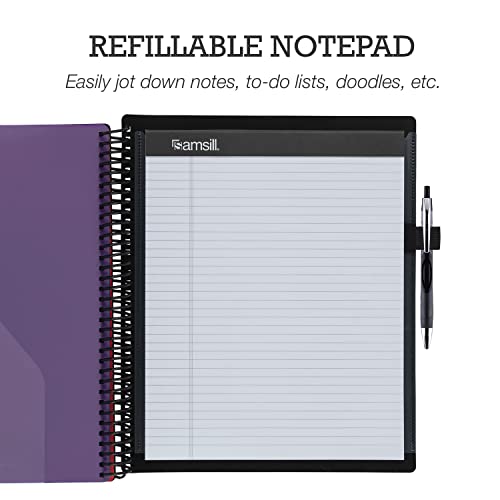 Image of Samsill 2 Pack Deluxe 24 Pocket Spiral Project Organizer with Refillable Notepad, Customizable Front Cover, 12 Dividers with Erasable Write-On Tabs in Fashion Colors, Plastic Folders with Pockets