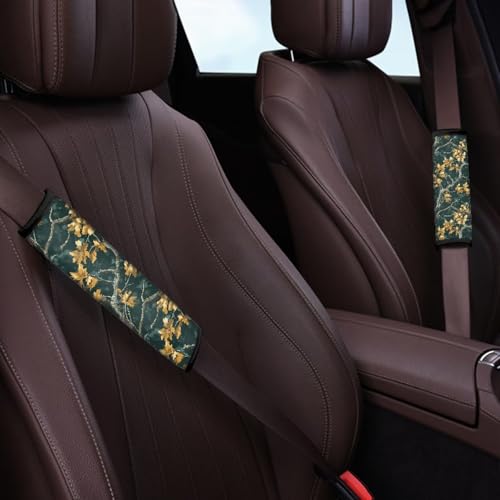 Image of AFPANQZ Branch Print Seat Belt Pad Cushion 2 Pack Soft Auto Vehicle Safety Seatbelt Pads Cushion Automotive Accessories Comfortable Driving Pads Laptop Bag Straps Pad