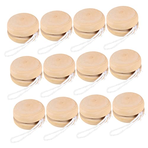 Yardwe 12 Piezas Bolas de Yo Yo de Madera para Pintar DIY de Graffiti para Actividad Creativa y Decorativa de Fiesta y Infantiles