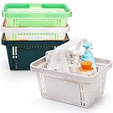 ZAVOOS 4 Pack Portable Shower Caddy Basket, Plastic Storage Basket with Handle, Caddy Cleaning Tote Organizer Bin for Bathroom, College Dorm,...