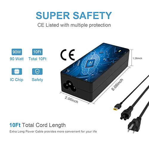 90-Watt-Square-Tip-Charger-Fit-for-Lenovo-Yoga-730-15-720-15-720-15IKB-730-15IKB-730-151KB-720-151KB-730-15IWL-156-inch-Laptop-Power-Supply-Adapter-Cord