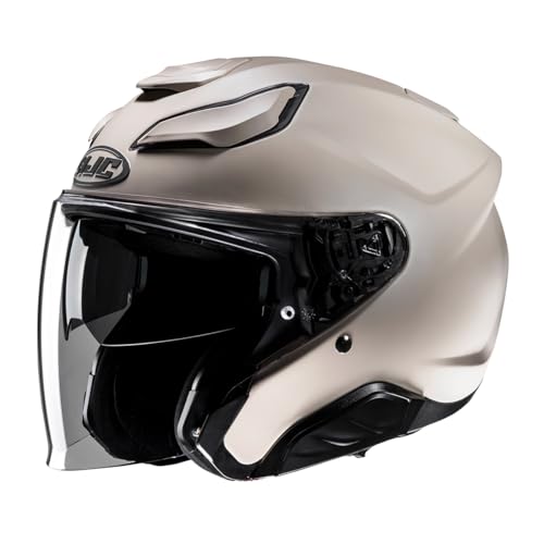 Casque Moto Jet HJC F31 UNI, protection scooter et moto beige sable mat
