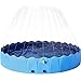 Yaheetech Piscina per Cani Pieghevole con Irrigatore Vasca da Bagno Animali Domestici Portatile 180 x 33 cm Blu