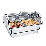 ケータリングフードウォーマー、9L電気チェーフィングディッシュサービングフードウォーマー蓋付きパーティー用、業務用ビュッフェサーバーとウォーマーで食品を新鮮に保つ、600W，B