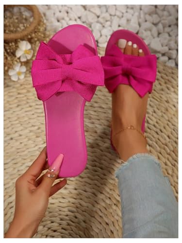 Image of GORGLITTER Women's Gold Sandals Dressy Cute Summer 2026 Bow Square Toe Trendy Beach Boho Wedding Vacation Slides Shoes