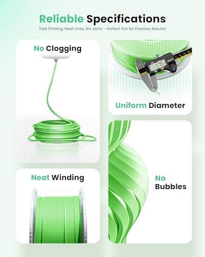 Image of PLA Filament 1.75mm PLA 3D Printer Filament(Refill),1kg Refill for Reusable Spools(2.2lbs),Premium Quality 3D Printing Filament for Bambu lab 3D Printers,White