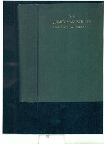 The Quimby Manuscripts. Showing the Discovery o... B000IFYJWC Book Cover