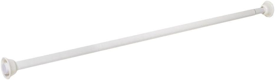 Zenna Home Rust-Resistant Adjustable Tension Decorative Shower Rod, White