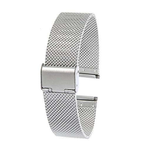 Bracelet de montre acier inoxydable en maille tressée et bout droit élégant
