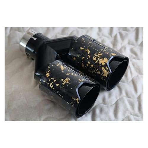 Tuyau d'échappement universel double embout pot carbone doré