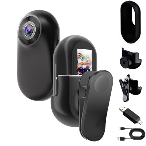 OBEST Mini Camara Deportivas Cámara Acción 360 Bodycam Camara Moto Magnética 1080P, Camera POV Vlog Gran Angular 150°, DV Action CAM Corporal Video para Registros Diarios Actividades al Aire Libre