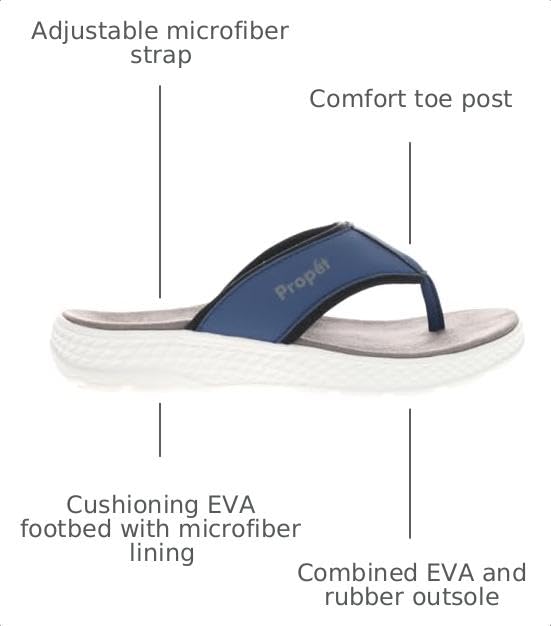 Propét mens Travelactiv Ft Flip Flop, Navy, 7.5 US - image 3