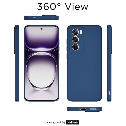 Image of Outlouders Back Cover for Oppo Reno 12 Pro 5G | Camera Protection | Durable Soft Matte Silicone Bumper Case (Blue)