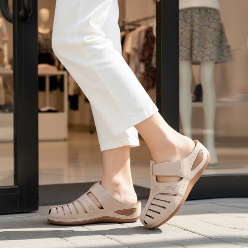 Image of HARENCE Clogs for Women Mules Shoes: Comfortable Dressy Closed Toe Platform Sandals 2026 Summer Casual Adjustable Slip On Walking Wedges