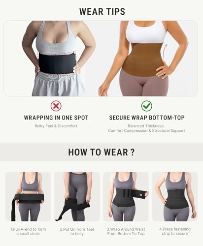 Image of FeelinGirl Waist Trainer for Women Trimmer Belt Waist Cincher Tummy Wrap Plus Size Snatch Bandage Body Shaper