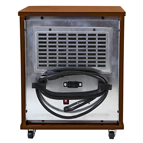 Comfort Zone Cz2062W 20" 1500-Watt Premium Infrared Quartz Heater W/Built-In Usb Charging Ports & Remote Control, On/Off Timer, Safety Tip-Over Switch & Overheat Protection System, Walnut #TOP5