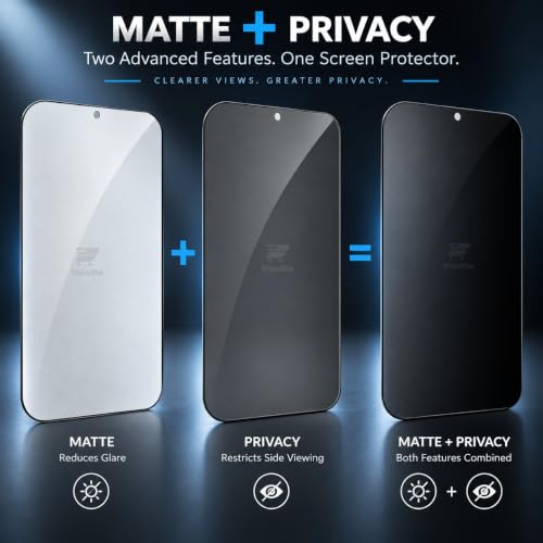 Image of WonRia Pack 1- Matte Privacy Tempered Glass for Pixel 9 | Pixel 9 Pro 5G [FingerPrint Unlock] Screen Guard Protector | Anti-Spy | Anti Glare | Case Friendly - Installation Kit