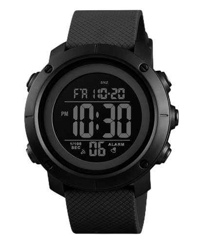 OLAZONE Big Boys Digital Watch Sports Teen Waterproof Military Back Light Watch for Teenagers Boys Ages 11-18 Black (All Black)