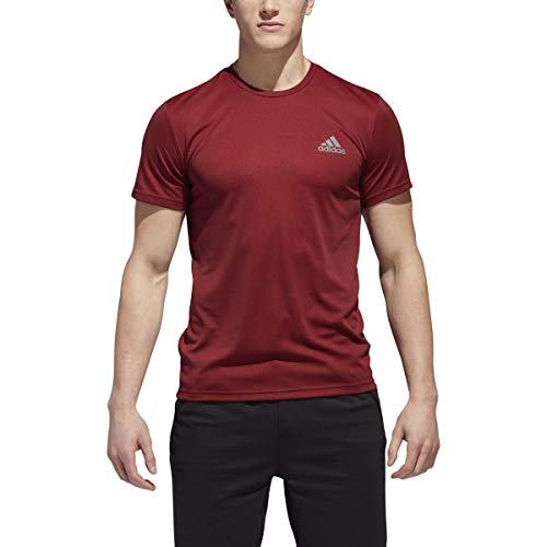 adidas Men's Training Essentials Tech Tee, Scarlet Heather, Small