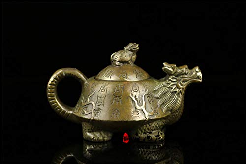 cast iron teapot with infuserCraft Gifts Home Collectibles Kettle Decoration Teapot Pure Copper Ornaments Dragon Turtle Pot Antique Copper Pot