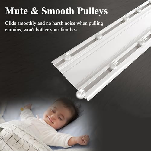 Tringle à rideaux double coulissement fluide rail plafond robuste