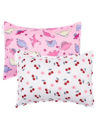 Image of ALVABABY Toddler Pillowcases 2 Pack Organic Cotton Fit 13 inchx 18 inch or 12 inchx16 inch Kids Pillow Cover Envelope for Girl Boy 2TPE53A | Envelope for Girl Boy Travel(Pillowcase Only)