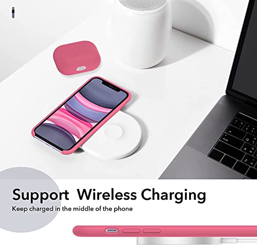 Image of VONZEE Liquid Silicone Soft Back Cover for iPhone 11 Case, Shockproof Slim Camera & Full Body Protection Non Yellowing Cover with Microfiber Lining & Logo Cut (6.1 Inch) -Hibiscus