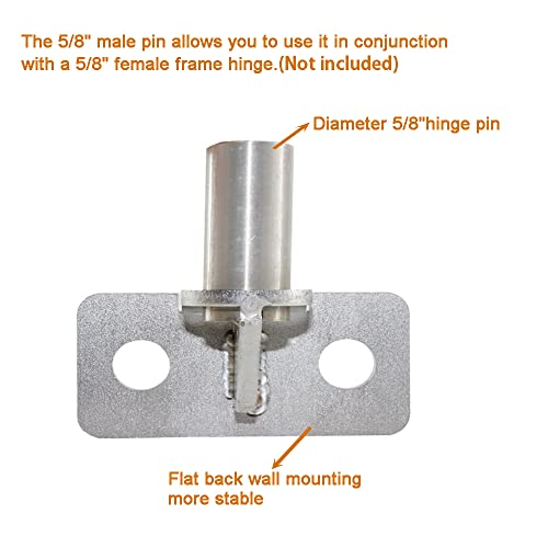 Kswlor 2 Pack Stainless Steel Wall Mount Gate Hinge Chain Link Fence Gate Hinges Heavy Duty Fence Post Chain Link Gate Hinge With 5/8 Hinge Pin,Horizontal Mount #TOP2