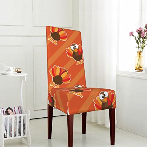 Chair Covers For Dining Room Turkey-Stripes-Orange-Thanksgiving Dining Chair Slipcover For Kitchen,Hotel,Restaurant #TOP2