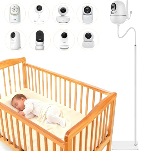 Image of iTODOS Baby Monitor Floor Stand Holder Mount Compatible with HelloBaby HB6550/6560,Infant Optics DXR-8 Pro,Nanit Pro & Flex Stand,VTech VM819/VM901,Momcozy,Owlet,eufy,Motorola and 1/4 Threaded Camera