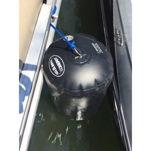 Big Bumper Company, Large Inflatable Boat Fender, 2 Feet x 18 Inches, Black