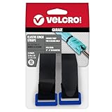 Velcro Brand Garage Organization | Elastic Cinch Straps with Buckle| Bundle Poles and Stakes, Organize Power Tool Cords | Adjustable and Stretch for Snug Fit | Black, 2ct, Medium - 15' x 1'