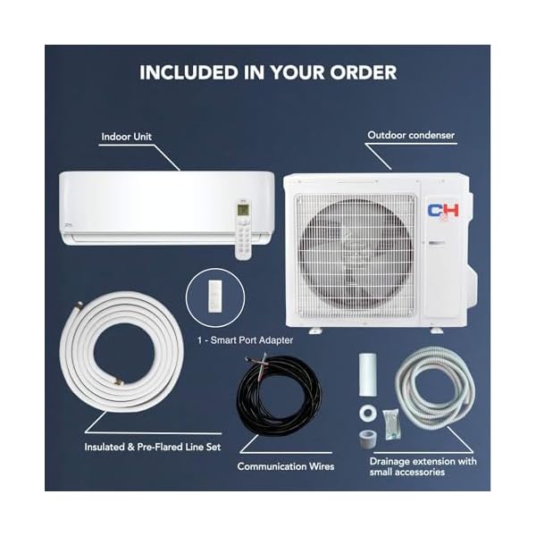 Cooper hunter 30000 btu mini split acheating system sophia series 18 seer 208230v with 25ft installation kit  urban country home decor
