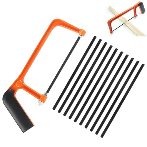 Mini Bügelsäge, Mini Hand Bügelsäge Kleine Handsäge mit 10 Klinge Handsäge Minis Säge, Zum Schneiden von Pappe, Holz, DIY-Projekte