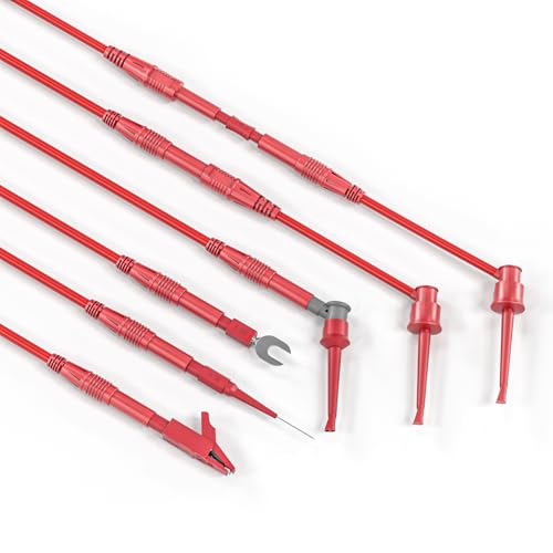 Image of Goupchn 28PCS Multimeter Test Leads Kit with Alligator Clips Test Hook Clips Wire Piercing Probes Replaceable Precision Sharp Probes for Electrical Testing