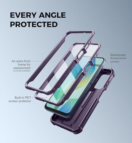 Dexnor for Samsung Galaxy A16-5G Phone Case, [2 Front Frame] [Built-in Magnetic Slide Camera Cover & Kickstand] Heavy Duty Protection Shockproof Case with Screen Protector, 6.7 inch Phantom Purple by Dexnor - Used condition - Image 5