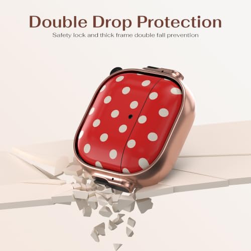 Image of for AirPods 4 Case with Safety Lock, Magsafe Compatible, Red Polka Dots