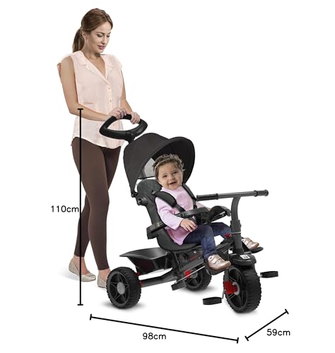 Bandeirante Triciclo Smart Reclinavel Preto