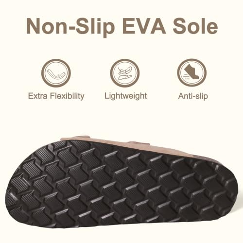 Image of KIDMI Women's Cork Footbed Casual Summer Sandals with Mild Arch Support