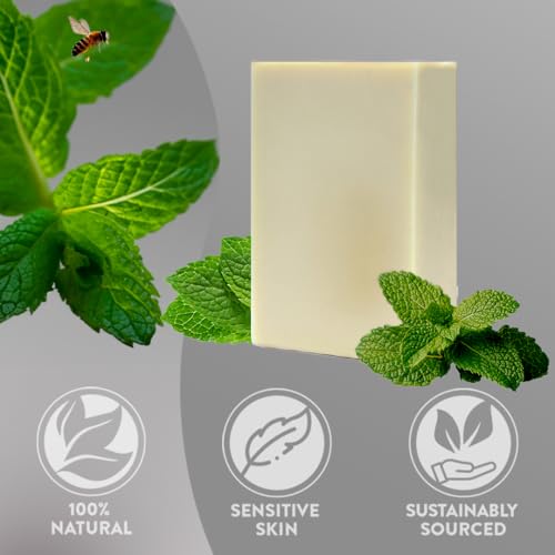 Spearmint Tallow Soap – Smooth, Sweet Mint Bar Made with Grass-Fed Tallow & Organic Spearmint Essential Oil – Naturally Refreshing – 3 Pack