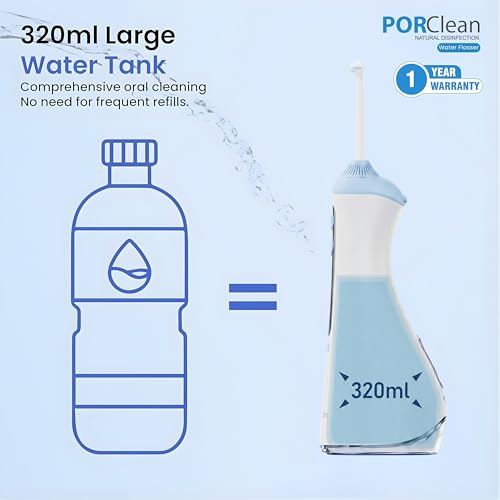 Image of PRO 200VPro Water Flosser for Teeth - 160 PSI Deep Cleaning, Rechargeable Oral Irrigator for Braces & Gums | 320ml Tank, 6 Tips, USB-C Rechargeable, IPX7 Waterproof | Dental Flosser - 1 Year Warranty