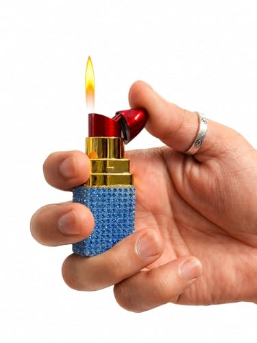 Image of Refillable Small Pocket Cigarette Lighter Metal Body Fuel Lighter Without Fuel Fill The Lighter with Oil Fuel for Outdoor Travel Utility Use (Lipstick Lighter)