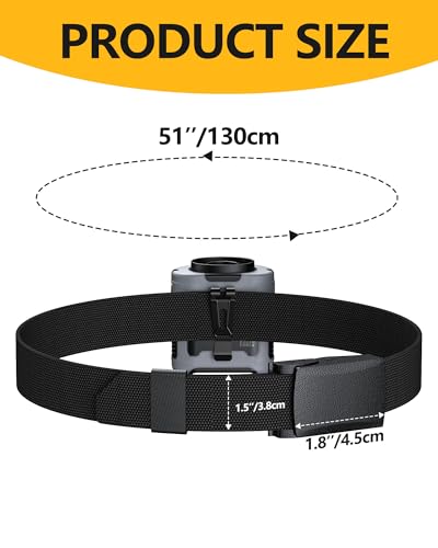 Tactical Belt Nylon Web Work Belt Cuttable No Holes Invisible Adjustable with Automatic Slide Buckle Belt for Waist Clip Fan2