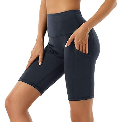 TYUIO High Waist Workout Yoga Shorts Women Running Biker Shorts with Pockets Cover