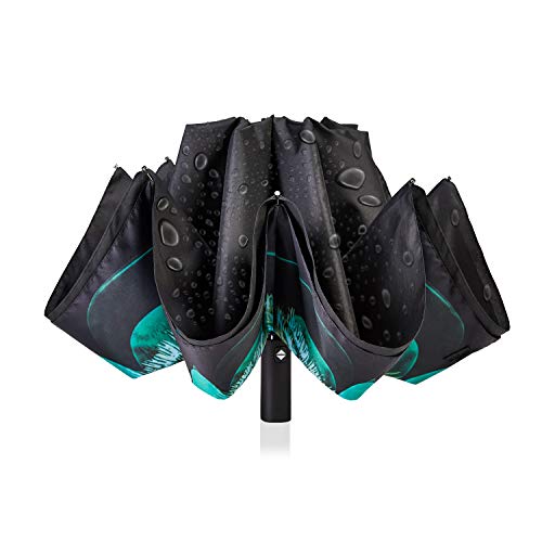 Image of Inverted Umbrella Double Layer Automatic Folding Reserve Umbrella Windproof UV Protection for Rain Car Travel Outdoor Men Women