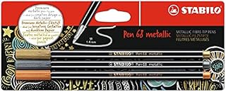Metallic Premium Felt Tip Pen - STABILO Pen 68 Metallic - Gold/Silver/Copper
