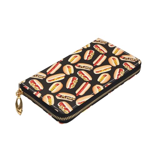 Portefeuille en cuir de qualité supérieure zippé tout-en-un avec motif amusant