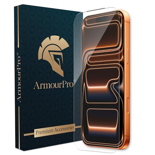 Image of ArmourPro Military-Grade Gorilla Borderless Tempered Glass for iPhone 17 Pro (6.3 Inches) with Installation Kit | Anti Dust Mesh Filter, 9H Hardness Shatterproof, Full Screen Coverage